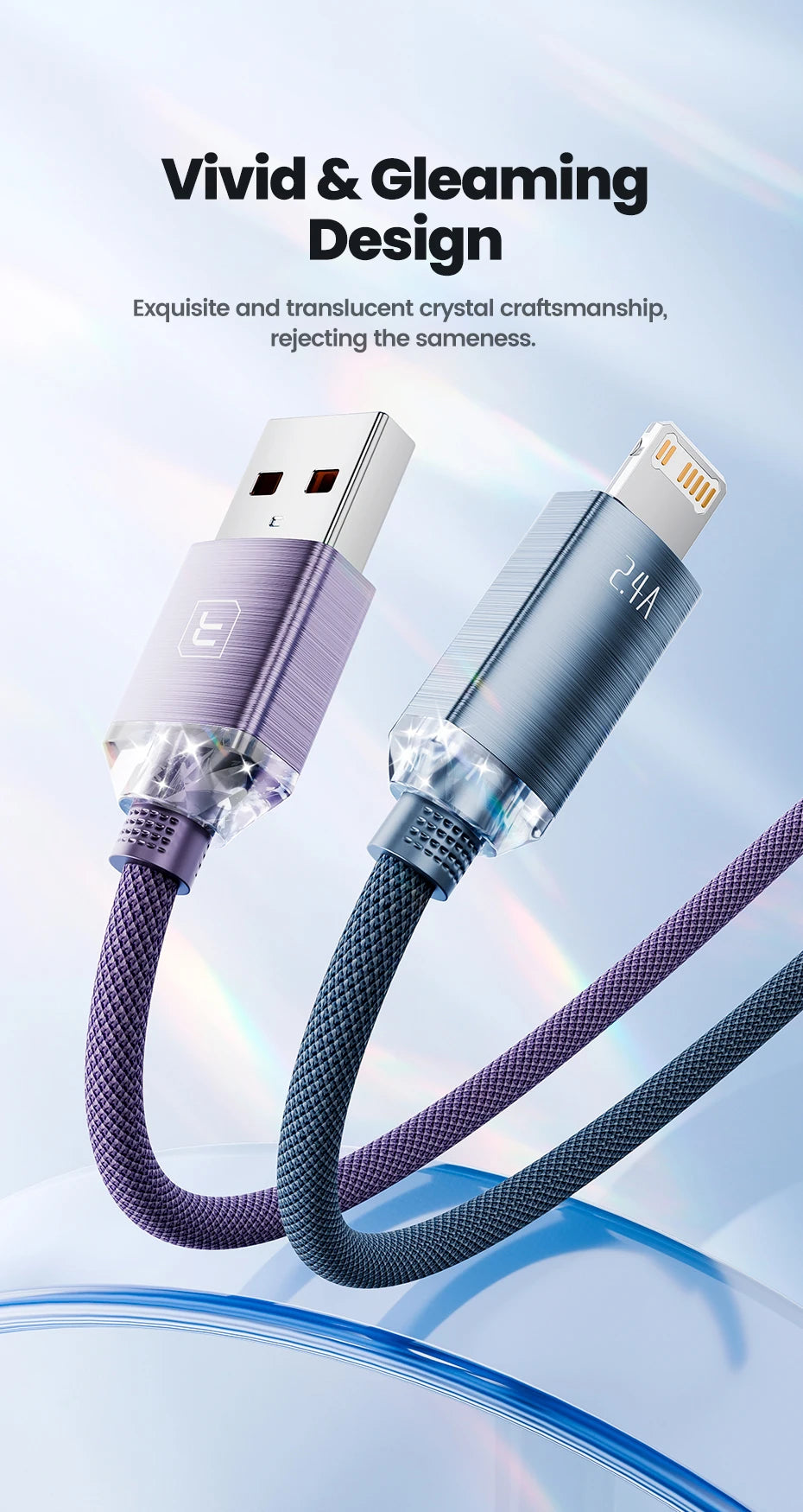 Toocki USB Cable for iPhone 14 13 12 Pro Max 2.4A Fast Charging Lightning Cable Data Wire for iPhone 8 7 6 5 Plus AirPods