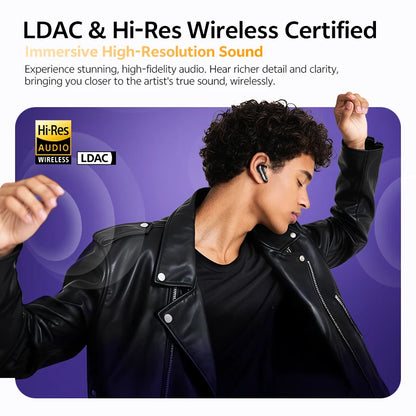 QCY HT18 MeloBuds N70 Wireless Earphones Bluetooth 6.0 Hi-Res with LDAC Audio Earbuds Hybrid ANC Dual Driver Headsets 50Hrs IPX5