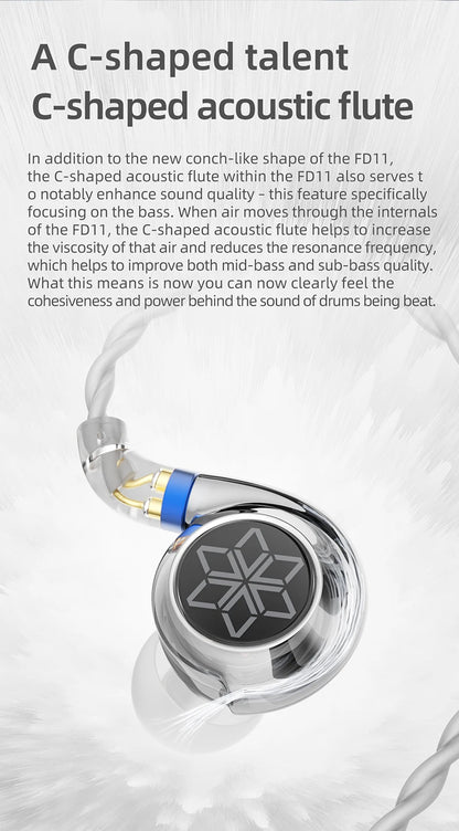 FiiO FD11 Earphones High performance Dynamic Driver IEMs Earbuds with 0.78mm Detachable Cable