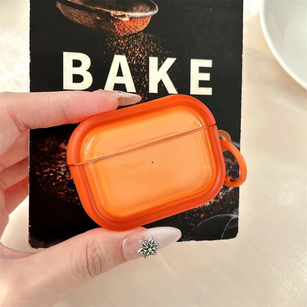 For Airpods Pro 3 Case,Pure Color Orange TPU Protective Earphone Cover For Airpods Pro 2/Airpods 4 3 2 1 Cover Funda