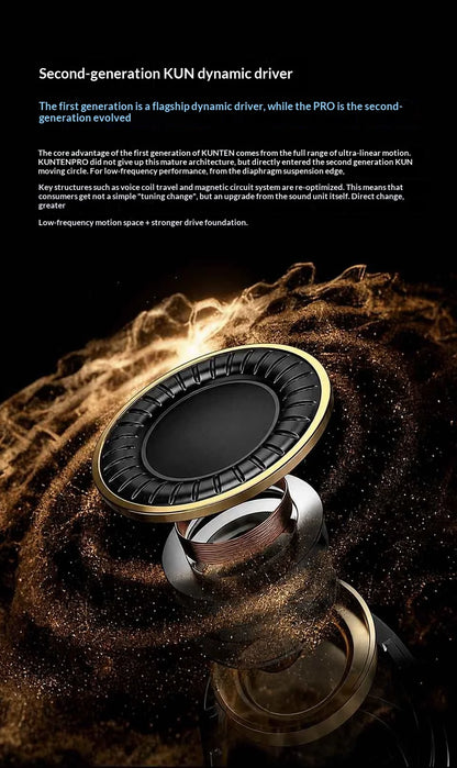 GK KUNTEN PRO HiFi In Ear Earphones Second Generation Dynamic Driver Long Stroke Bass Wired Headset For Music Audiophile