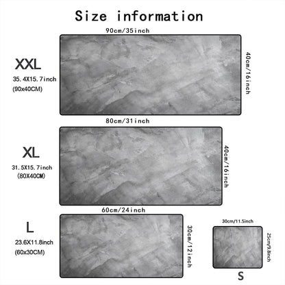 Grey series Mouse Pad Large Computer Office Game Table Mats XXL Rubber Anti-slip Gaming Keyboard Mousepads Long Desk Pads