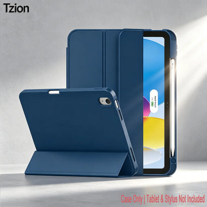 Case for iPad 10th Gen 2022 /(A16)11th Gen 2025,Auto Sleep/wake,Slim Tri-fold Stand TPU Back Protective Cover with Pencil Holder
