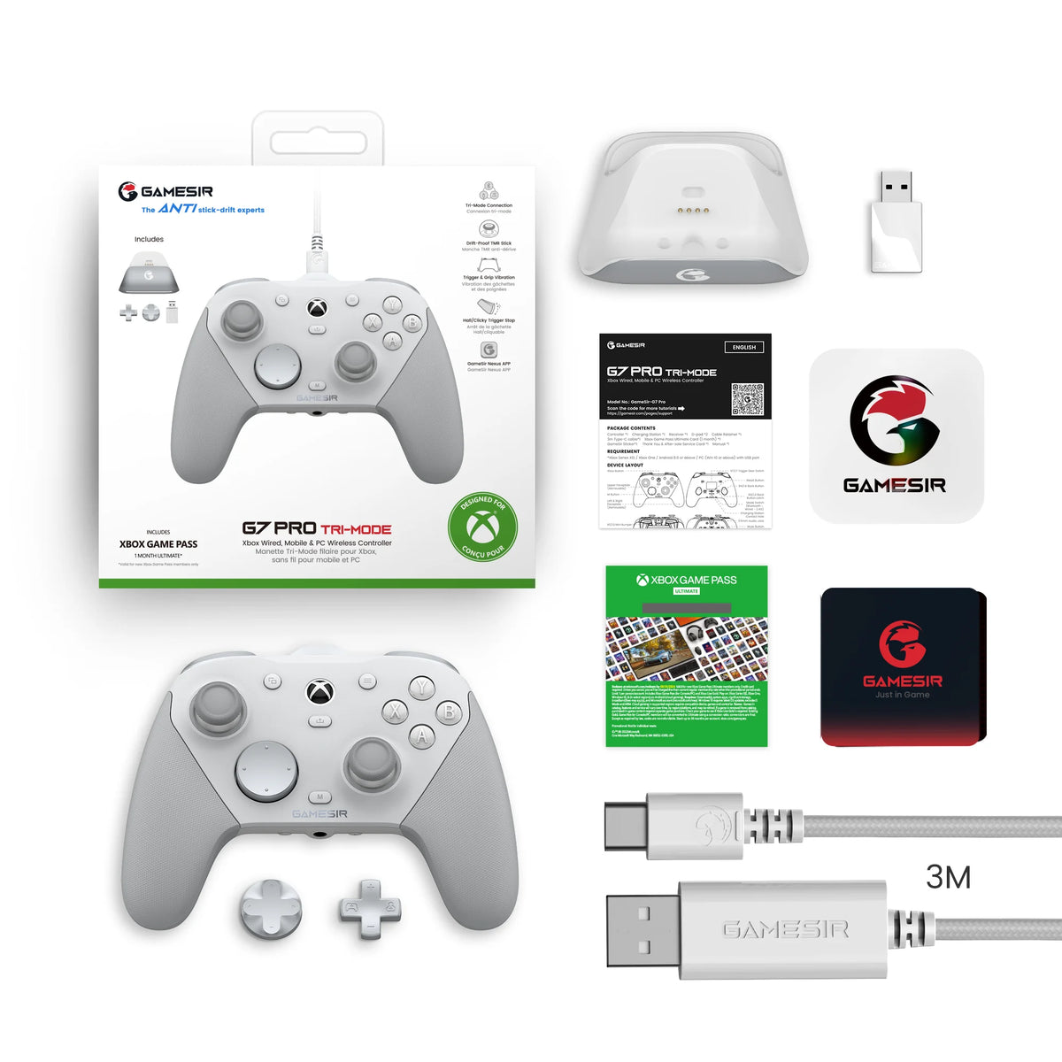 GameSir G7 Pro Wireless Controller for Xbox Series X|S, PC, iOS, Android with TMR Anti-Drift Sticks, Hall Effect Triggers, Charging Dock