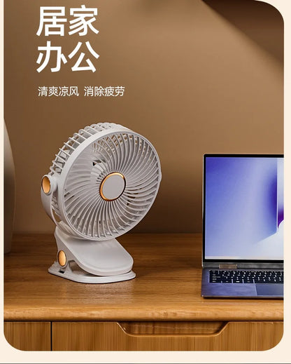 Portable USB Clip-On Fan for Office Desk Quiet Design for Dormitory Students Baby Stroller Bedside Small Tabletop Fan