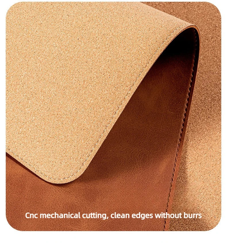 3in1 Large Mouse Pad Double Sided Leather Cork Waterproof Gaming Office Desk Mat Non Slip Computer Desk Pad Accessories Mousepad