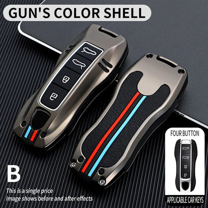 Zinc Alloy Car Smart Key Case Cover Shell Fob for Porsche New Cayenne Panamera 911 992 Taycan Car Protect Interior Accessories
