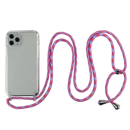 Crossbody Necklace Cord Lanyard Transparent Phone Case For iPhone 16 15 13 Pro Max 12 11 7 8 Plus X XR XS Strap Hang Rope Cover