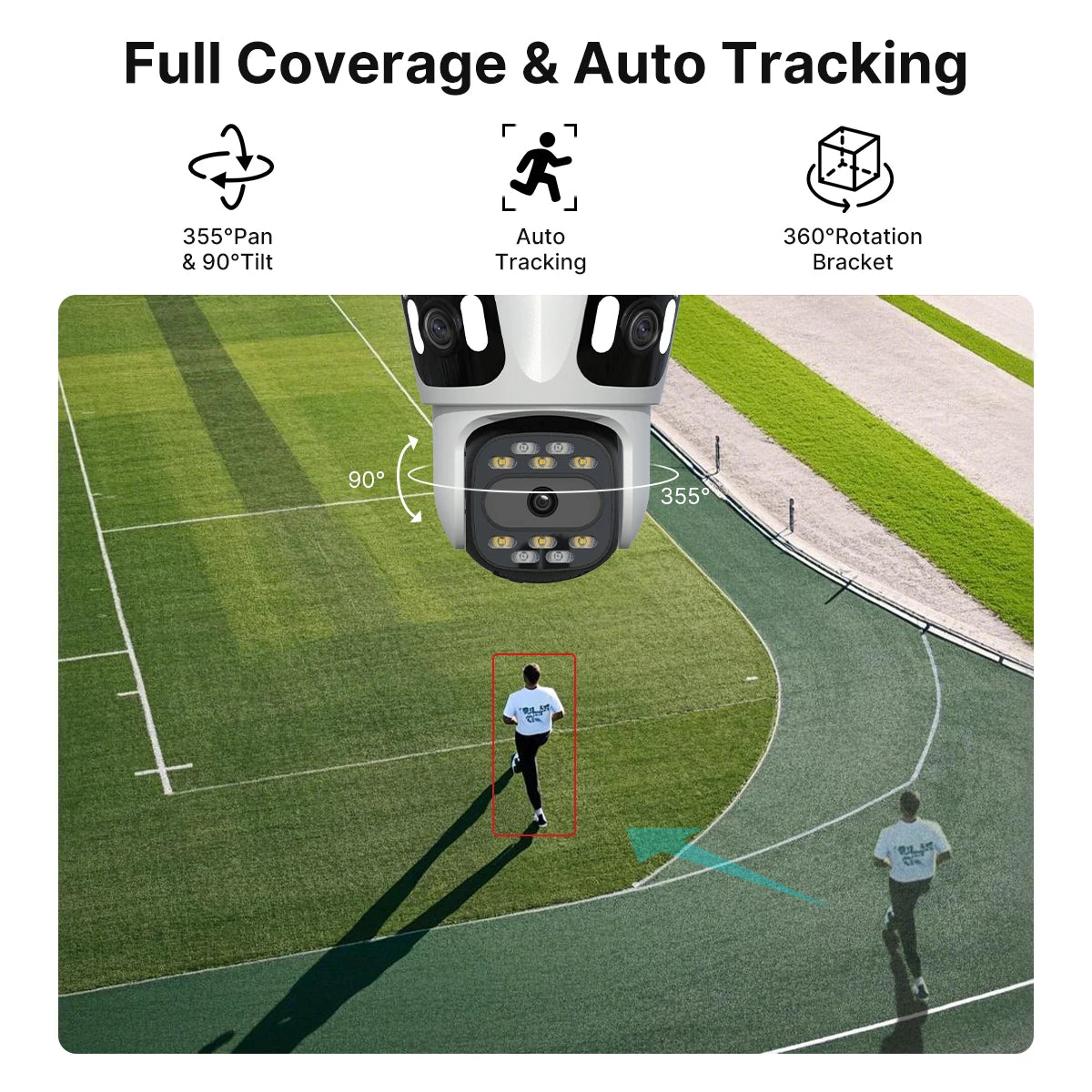 Three Lens PTZ IP Camera Outdoor HD Three Screen WiFi Security Camera Auto Tracking Dual Len Wirelss CCTV Camera iCsee