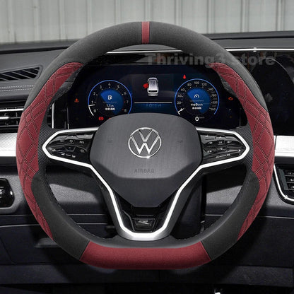 Suede Warm Car Steering Wheel Cover For Volkswagen Passat B8 B9 Tavendor Taos 2025 Heating Covers For Covers Auto Accessories