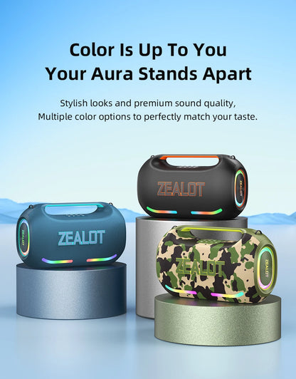 ZEALOT ZE41 250W Bluetooth Subwoofer | 48000mAh Long-Lasting Battery, RGB Lights, OTG Recording, Smart APP Control