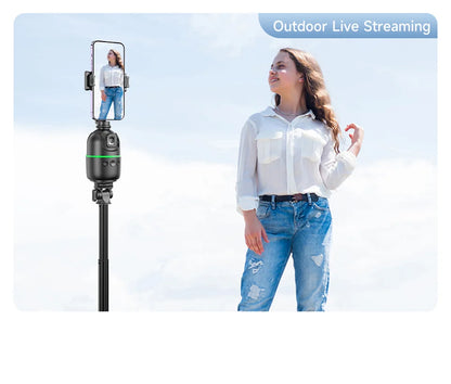 Selfie Stick Stabilizer 360° Auto Face Tracking AI Gimbal All-in-One Desktop Phone Holder Tripod for Smartphone Video Vlog Live
