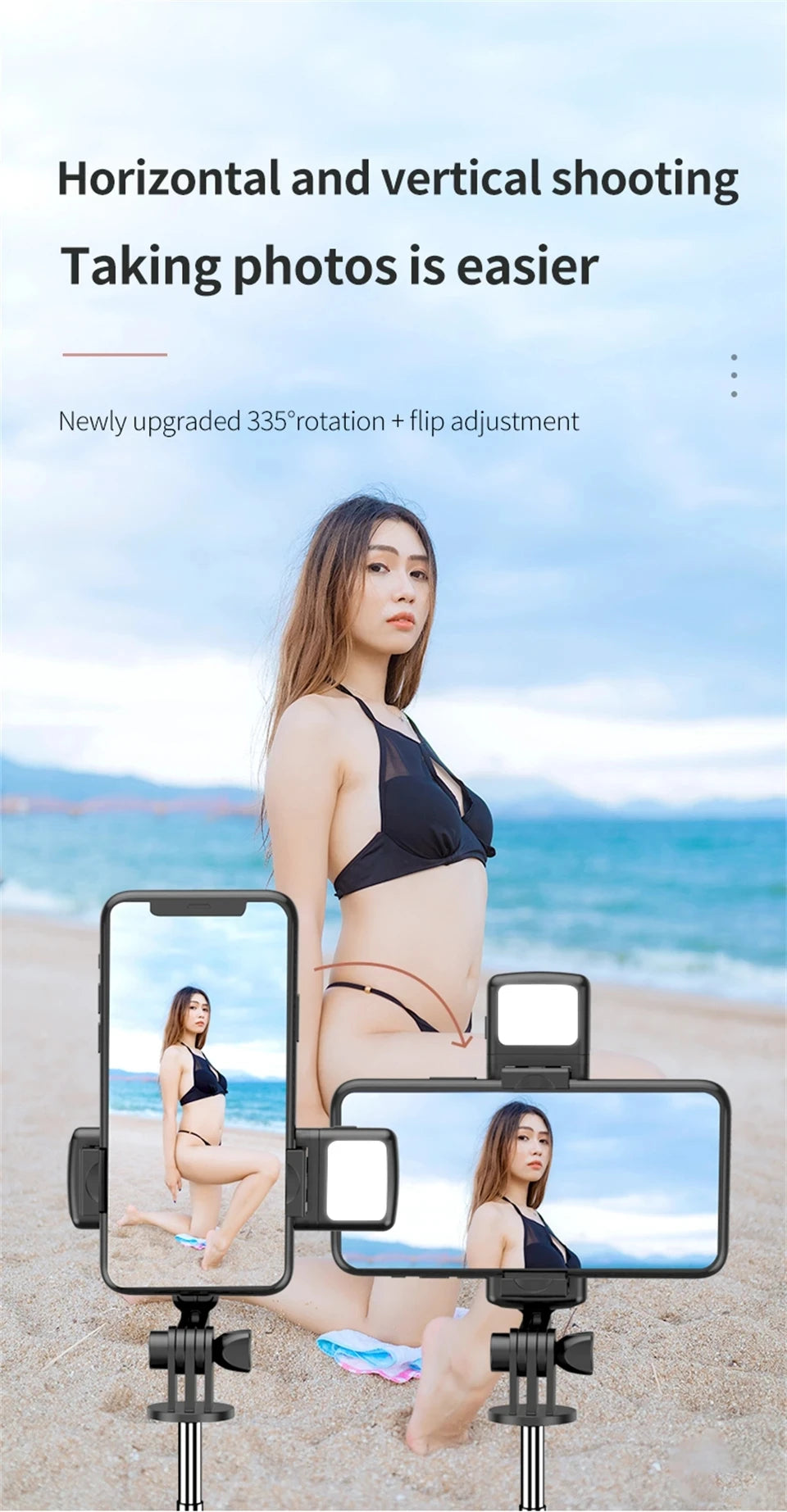 MEUYAG Magnetic Extendable Selfie Stick Tripod Holder Stand with Bluetooth Wireless Remote for Magsafe IPhone Android Monopod