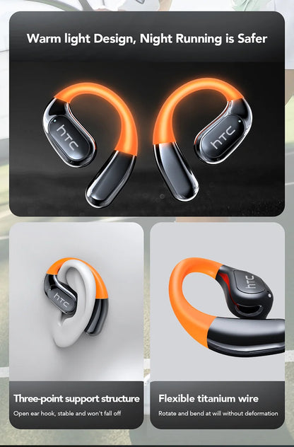 HTC NE27 Bluetooth Earphone AI Translation Earbuds OWS Sport Headphone Touch Screen Ultra Long Battery Life Wireless Headphone