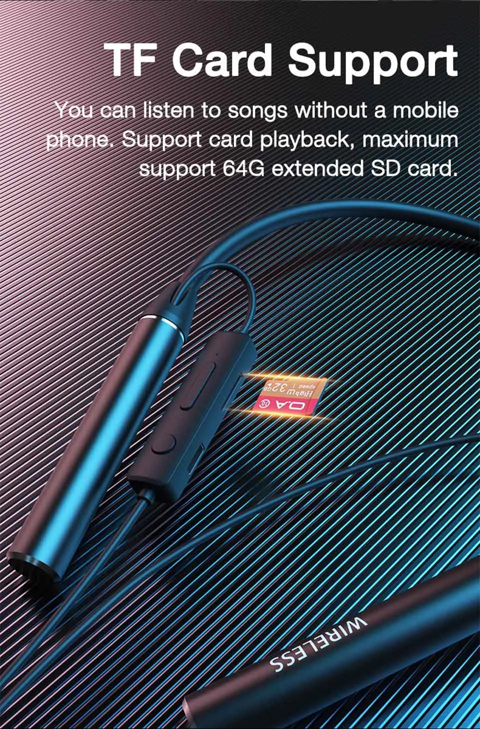 Wireless Headphones Neckband Bluetooth Earphone 180 Hours Long Battery With Microphone High Quality Headset For Sport