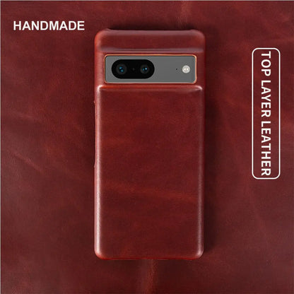 For Google Pixel 7 Case Luxury Oil Wax Genuine Leather Cover Pixel 6A 8Pro 7Pro 5A Capa Protective Etui Back Coque Carcasa Shell