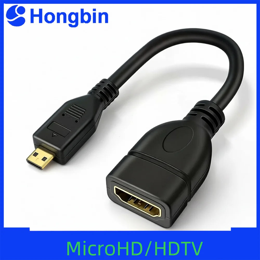 15cm up down Right Left Angled HDMI-Compatible Cable Micro HD Male to HD Female Adapter Connector for HDTV