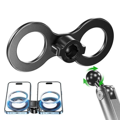 Dual Head Dual Position Phone Mount 17mm Ball Head Strong Magnetic Car Navigation Holder Adjustable Durable Car Phone Holder