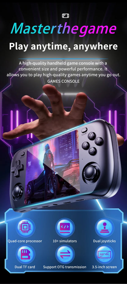 SMARTDUDE H36S Retro Handheld Game Console with 3.5-inch IPS Screen Batocera System 64GB/128GB Portable Gaming Device