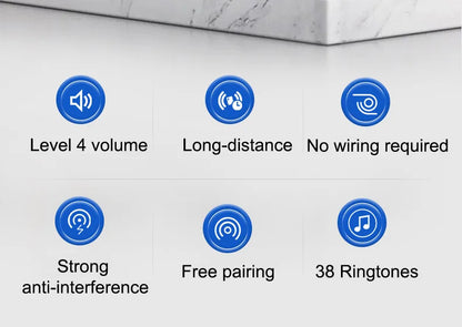 Outdoor Waterproof Long-Distance Self Powered Wireless Doorbell Without Battery Household RF433 Kinetic Door Bell