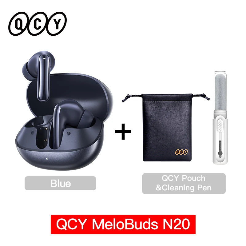 QCY MeloBuds N20 Adaptive Hybrid Noise Cancelling Earbud Wireless Bluetooth 6.0 Headphone 6 Mics Clear Call HT20 Earphone 40Hrs