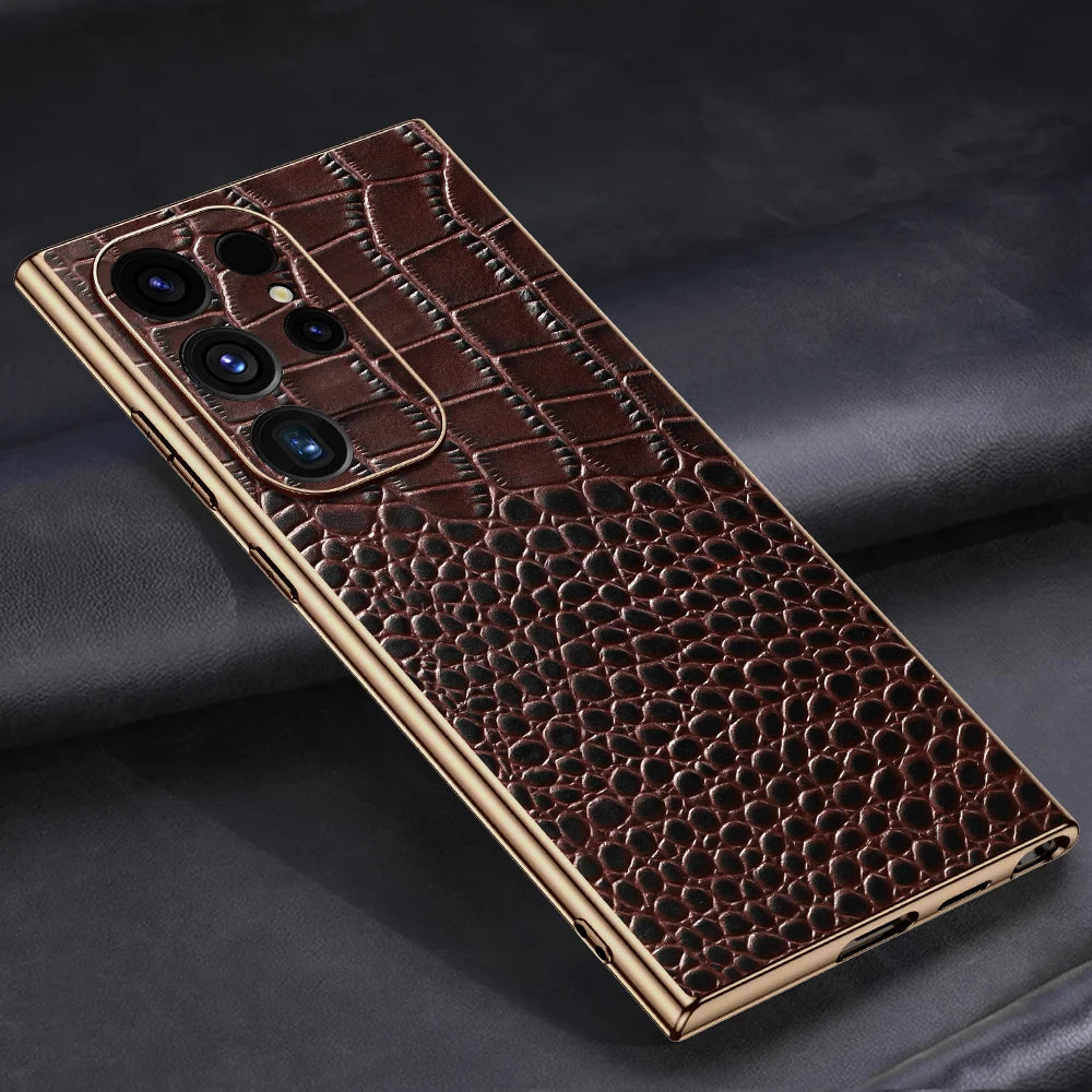 Genuine Leather Phone Case for Samsung Galaxy S 25 24 S24 S23 S25 Ultra S25ULtra S24ULtra S25 Plus Luxury Full Protection Cover
