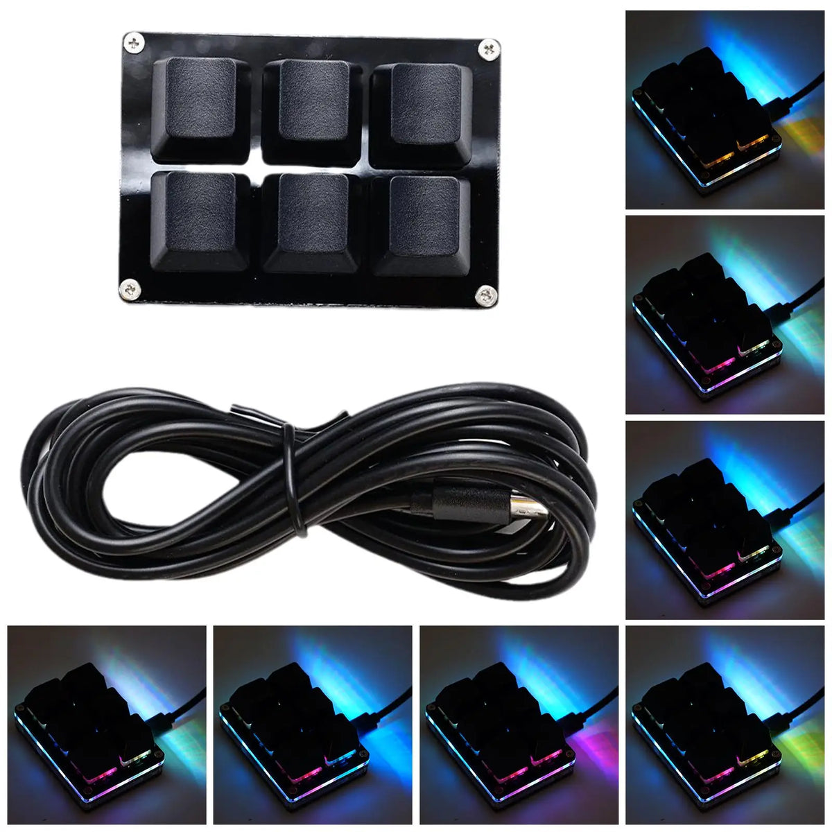 USB Programming Macro Custom Mechanical Keyboard RGB 24/16/12/9/8/4/3/2 Key Copy and Paste DIY Gaming Mini Keypad Macropad