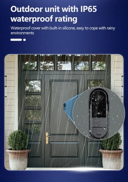 Wireless Wifi Doorbell Camera 1080P Video Intercom Doorbell Waterproof 4.3in IPS Screen Home Security Door Bell IR Night Vision