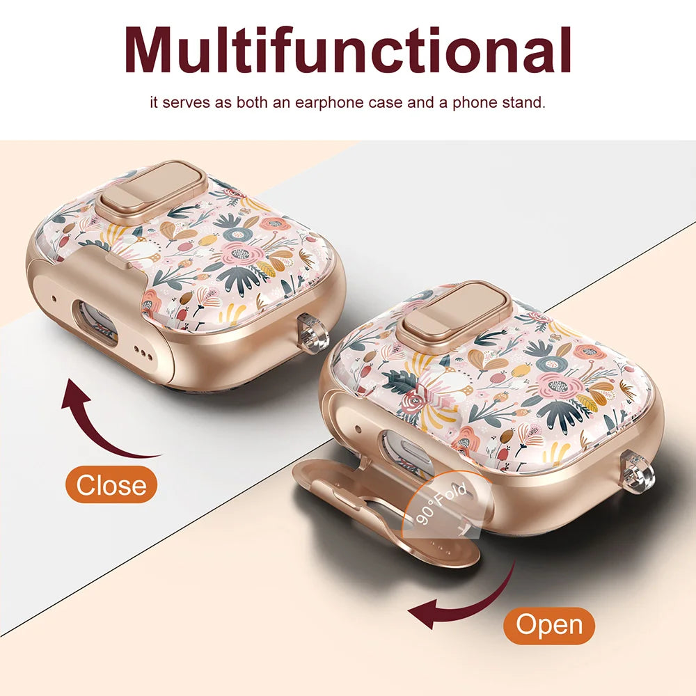 Transparent Crystal Wireless Bluetooth Earphone Case for Airpods Pro 2 3 2nd Leopard TPU Switch Lock Cover for Airpods 4 Sleeve
