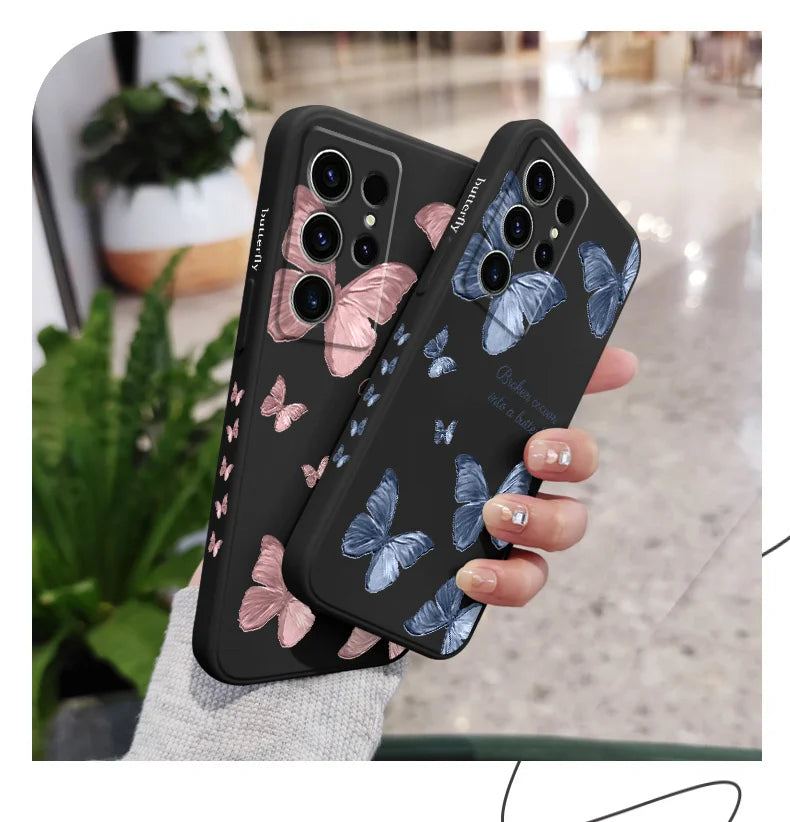 Little Butterfly Phone Case For Samsung Galaxy S24 S23 S22 S21 S20 S10 S10E S9 Ultra Plus FE Note 20 Ultra 10 9 Plus Cover