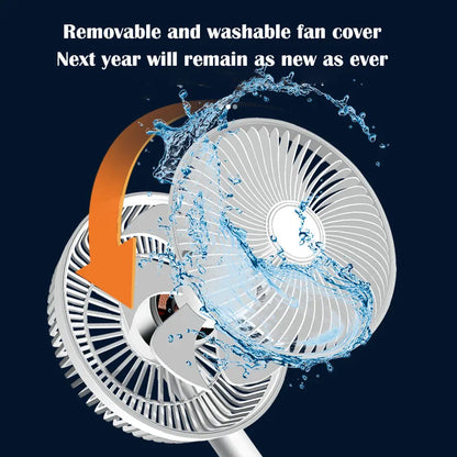 3600mAh USB Desk Fan 4 Speed Adjustable Desktop Table Fan with Strong Wind Quiet Portable Kipas USB Oscillating Fan