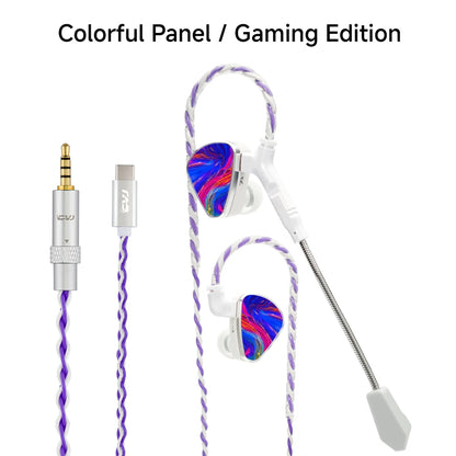 CVJ JEMINE Gaming Earphones 1DD+1BA Hybrid Driver Wired Earbuds Detachable Faceplate HiFi In-Ear Monitor Gaming Music Dual Style