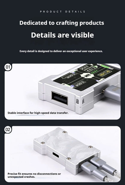 HMLAB ZNEO Gaming USB Hub - 2-to-3 Port, 8K Hz, Independent Power, With Screen, Trendy for Gaming Ambience Desk Setup