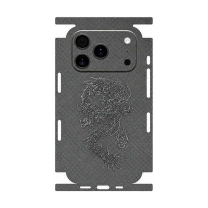 Diamond Texture Leather Back Skin for iPhone 17 16 15 14 13 Series Full Wrap Edge Rear Protective Film Sticker