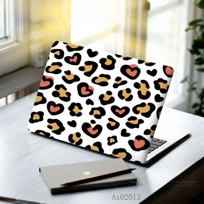2 pcs Aesthetic Light Leopard Laptop Stickers Set Self-Adhesive Removable Laptop Covers for MacBook Notebook Protective Skins