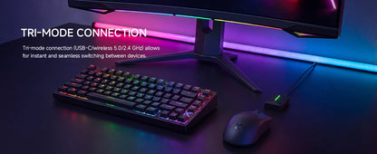 MCHOSE L7 Wireless Gaming Mouse L7 Ultra PAW3395 26K Sensor Dual 8K Polling 39g Ultra-Lightweight2.4GHz RF/BT/Wired Tri-Mode