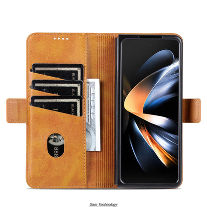 Magnetic Adsorption Leather Fitted Case for Samsung Galaxy Z Fold5 / Z Fold 5 6 7 4 3 5G Flip Cover Protective Case Fundas Coque