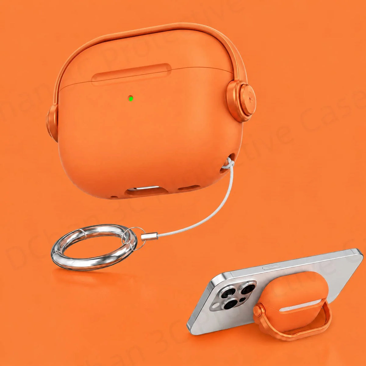 For AirPod Pro3 Case With Lock Shockproof Protective Cover with Cleaner Kit For Airpod 4 Case For AirPods Pro 3 Phone Stand Case