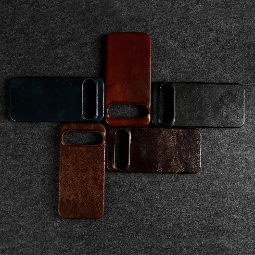 ZWW Genuine Leather Case for Google Pixel 10 Pro 9Pro 8Pro 6A 6Pro 7Pro Vintage Phone Cases Capa Back Coque Shell Carcasa