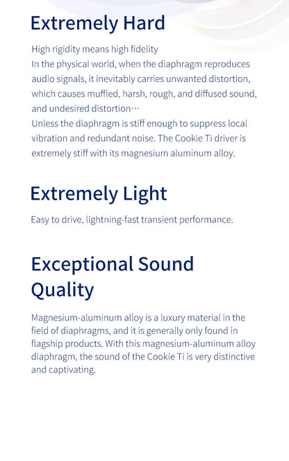 iBasso JR. Cookie Ti HiFi Wired Earphones In-Ear Earbuds 4.4mm balanced
