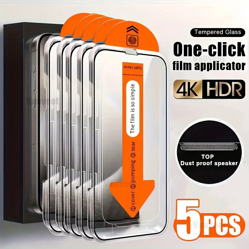 Tempered Glass Screen Protector For iPhone 16 15 17 18 Pro Max 14 13 12 11 16e Protective Film iPhone 16 Pro Max XR XS 7 8 Plus