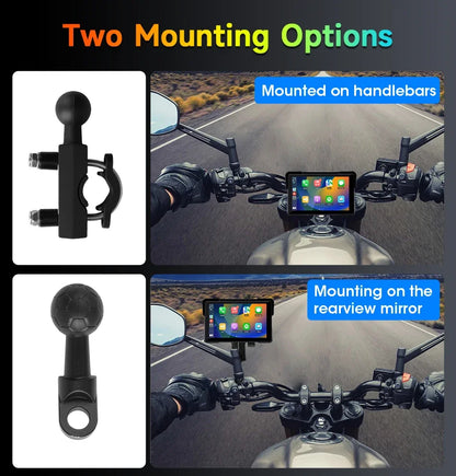 Jansite 5/7 inch Carplay Motorcycle DVR Navigation GPS Wireless CarPlay Android Auto IPX7 Display Screen Portable Moto Monitor