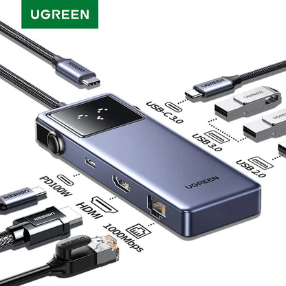 UGREEN Uno 7-in-1 USB HUB Type-C to 4K60Hz HDMI USB3.0 5Gbps RJ45 1000Mbps for MacBook Laptop Accessories Docking Station