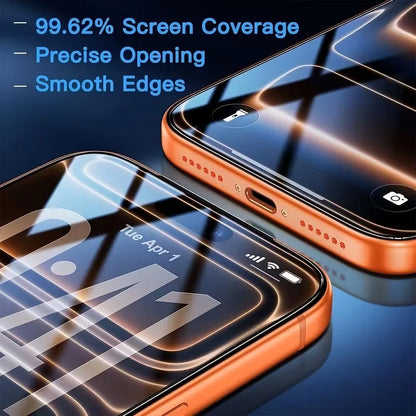 2pcs Screen Protector for iPhone 17 13/14/15/16 Plus/Pro/ProMax Anti Fingerprint Full Cover Installation Tools HD Tempered Glass