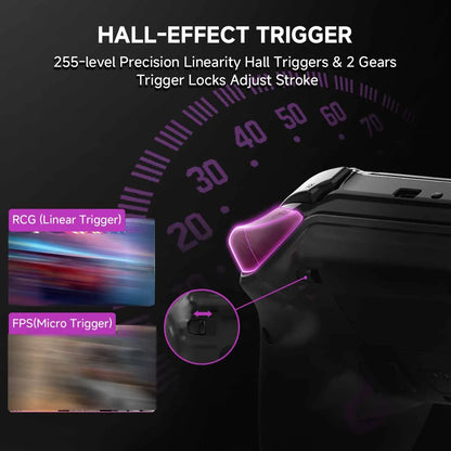 Transparent Wireless Controller HG-04D for PS5/PC/iOS/Android/Steam with BT 5.3,Macro Button,Touchpad,Hall Triggers & Joystick