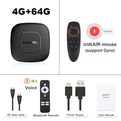 T1 Android 16 TV Box Support Dual Band Wifi BT5.4 8K HD Video Max Memory 128GB Voice Remote Suitable for Home TV Media Playback