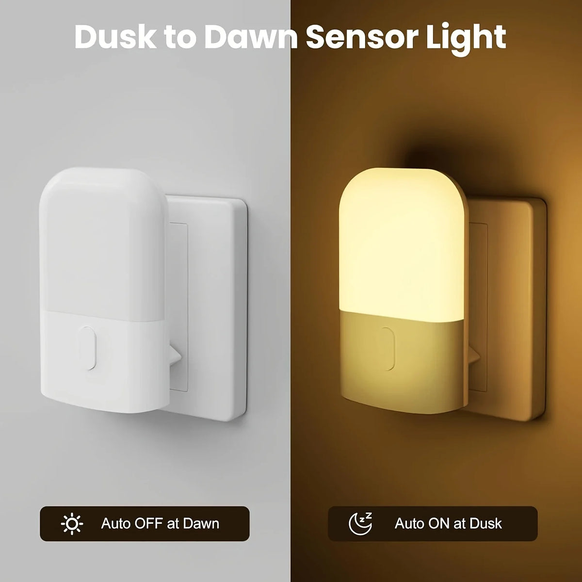1/2 Set EU Plug in LED Light Sensor Night Lights for Kids Bedroom Auto Dusk to Dawn Sensor Dimmable Wireless Cabinet Lamp