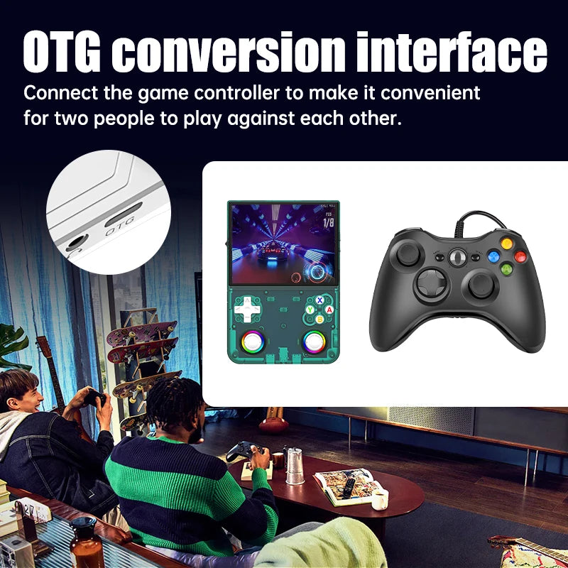 R36 Ultra X Open Source Portable Game Device 4.5 Inch Full‑Laminated IPS Screen Quad‑Core Processor RGB Light Joystick Vibration