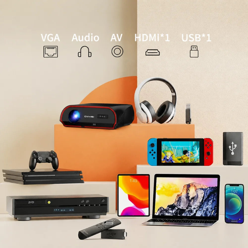 CAIWEI A10R Google TV 4K Projector 4000 ANSI Full HD 1080P Android 14 Home Theater for Movies Auto Focus Portable Projector Beam