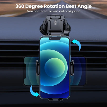 TOPK Adjustable Dashboard Car Phone Holder 360° Rotation Horizontal Vertical Mount Stand for iPhone 15 14 Samsung Auto Bracket